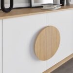 Mourah Home Gora Console - Modern Sideboard With 4 Doors - Storage Cabinet For Living Room, Office, Lounge, Dining Room, Kitchen, Hallway - 40X82X180 Cm - Oak/ White