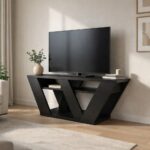 Mourah Pipralla Tv Stand Up To 43 Inches With Storage - Black Bute - 2 Years Warranty