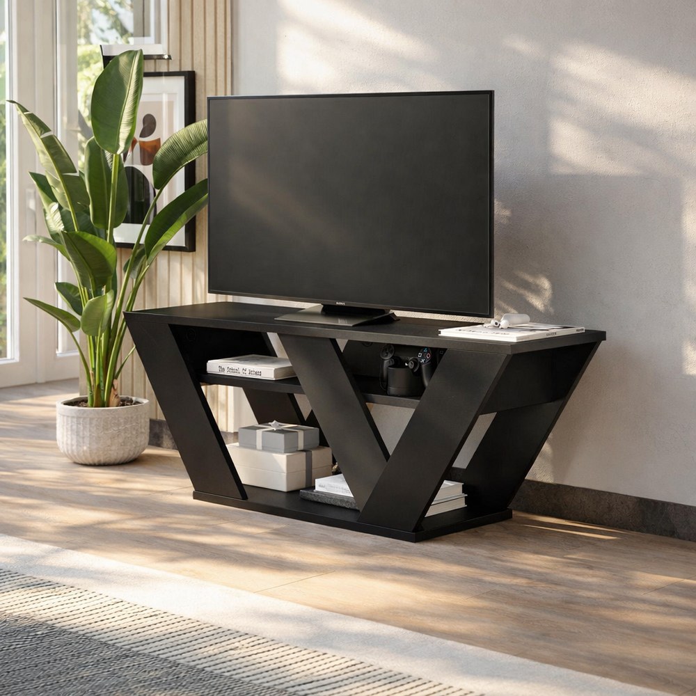 Mourah Pipralla Tv Stand Up To 43 Inches With Storage - Black Bute - 2 Years Warranty - Image 4