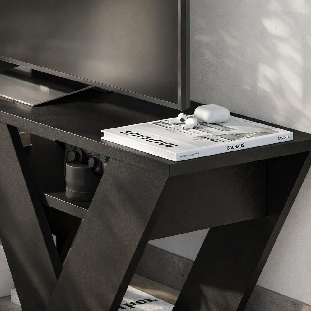Mourah Pipralla Tv Stand Up To 43 Inches With Storage - Black Bute - 2 Years Warranty - Image 5