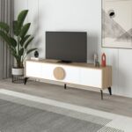 Mourah Gora Tv Stand 180 Cm - Sapphire Oak/White - 2 Years Warranty