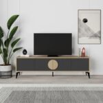 Mourah Gora Tv Stand 180 Cm - Sapphire Oak/Silky Black - 2 Years Warranty
