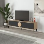 Mourah Gora Tv Stand 180 Cm - Sapphire Oak/Silky Black - 2 Years Warranty
