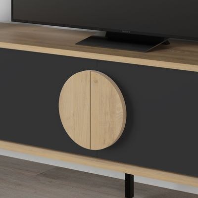 Mourah Gora Tv Stand 180 Cm - Sapphire Oak/Silky Black - 2 Years Warranty - Image 4