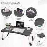 Portable Folding Laptop Desk For Bed，With Ipad And Cup Holder Adjustable Lap Tray Notebook Stand， Foldable Non-Slip Legs Reading Table Tray For Working，Studying