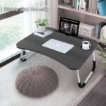 Portable Folding Laptop Desk For Bed，With Ipad And Cup Holder Adjustable Lap Tray Notebook Stand， Foldable Non-Slip Legs Reading Table Tray For Working，Studying