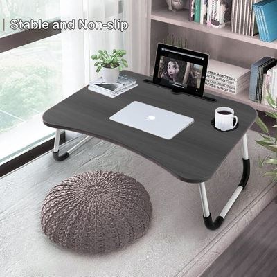 Portable Folding Laptop Desk For Bed，With Ipad And Cup Holder Adjustable Lap Tray Notebook Stand， Foldable Non-Slip Legs Reading Table Tray For Working，Studying - Image 3
