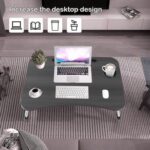 Portable Folding Laptop Desk For Bed，With Ipad And Cup Holder Adjustable Lap Tray Notebook Stand， Foldable Non-Slip Legs Reading Table Tray For Working，Studying