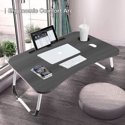 Portable Folding Laptop Desk For Bed，With Ipad And Cup Holder Adjustable Lap Tray Notebook Stand， Foldable Non-Slip Legs Reading Table Tray For Working，Studying - Image 5