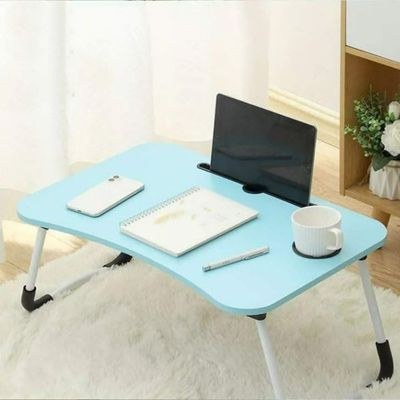 Portable Laptop Bed Desk with Cup Holder – Foldable Lap Table and Breakfast Tray for Use on Bed, Sofa, or Floor – Ideal for Studying, Working, or Watching,BLUE - Image 5