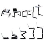 T8 Table for Laptop Stand Bed and Sofa, Desk Portable Adjustable Up/Sitting with Mouse Pad, Ergonomics Design Aluminum Suitable Reading Studying