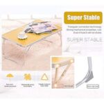 Laptop Stand Plastic Mat Adjustable Portable Laptop Table Folding Stand Computer Reading Desk Bed Tray (Black) Laptop Accessories (Color: Wood)