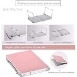 Laptop Stand Plastic Mat Adjustable Portable Laptop Table Folding Stand Computer Reading Desk Bed Tray (Black) Laptop Accessories (Color: Pink)