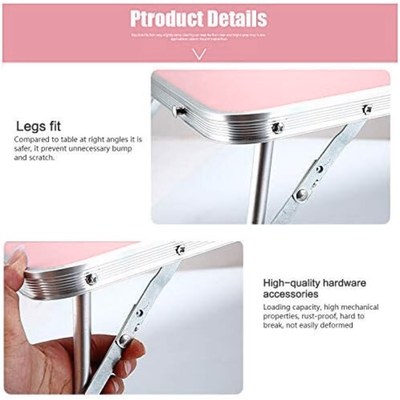 Laptop stand Rubber Mat Adjustable Portable Laptop Table Folding Stand Computer Reading Desk Bed Tray laptop accessories (Color: Pink) - Image 3