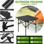 Outdoor Camping Folding Table，Lightweight Folding with Aluminum Top and Carry Bag, Easy to Carry, Perfect for Outdoor, Picnic, Cooking, Beach, Hiking, Fishing