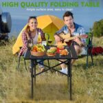 Outdoor Camping Folding Table，Lightweight Folding with Aluminum Top and Carry Bag, Easy to Carry, Perfect for Outdoor, Picnic, Cooking, Beach, Hiking, Fishing