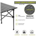 Outdoor Camping Folding Table，Lightweight Folding Table with Aluminium Table Top and Carry Bag, Easy to Carry, Perfect for Outdoor, Picnic, Cooking, Beach, Hiking, Fishing