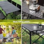 Outdoor Camping Folding Table，Lightweight Folding Table with Aluminium Table Top and Carry Bag, Easy to Carry, Perfect for Outdoor, Picnic, Cooking, Beach, Hiking, Fishing