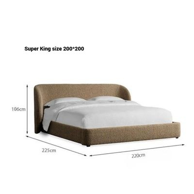 Modern Upholstered Bed – Luxury Fabric Bed Frame with Padded Headboard for Bedroom - Super King Size 200 × 200 - Image 4