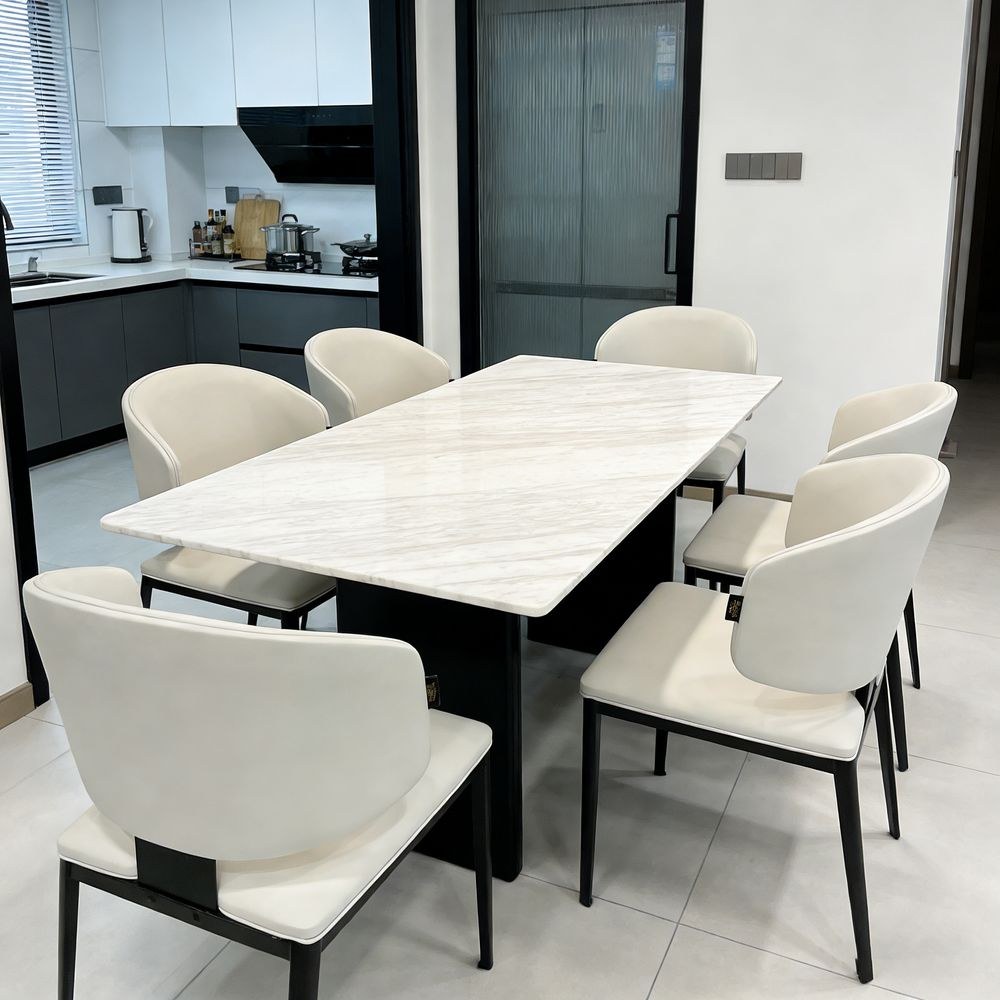 Maple Home Premium Dining Chair Luxurious Artificial Leather Restaurant Chair with Heavy-Duty Metal Frame Ergonomic Design for Homes, Hotels & Cafés(Light Gray)