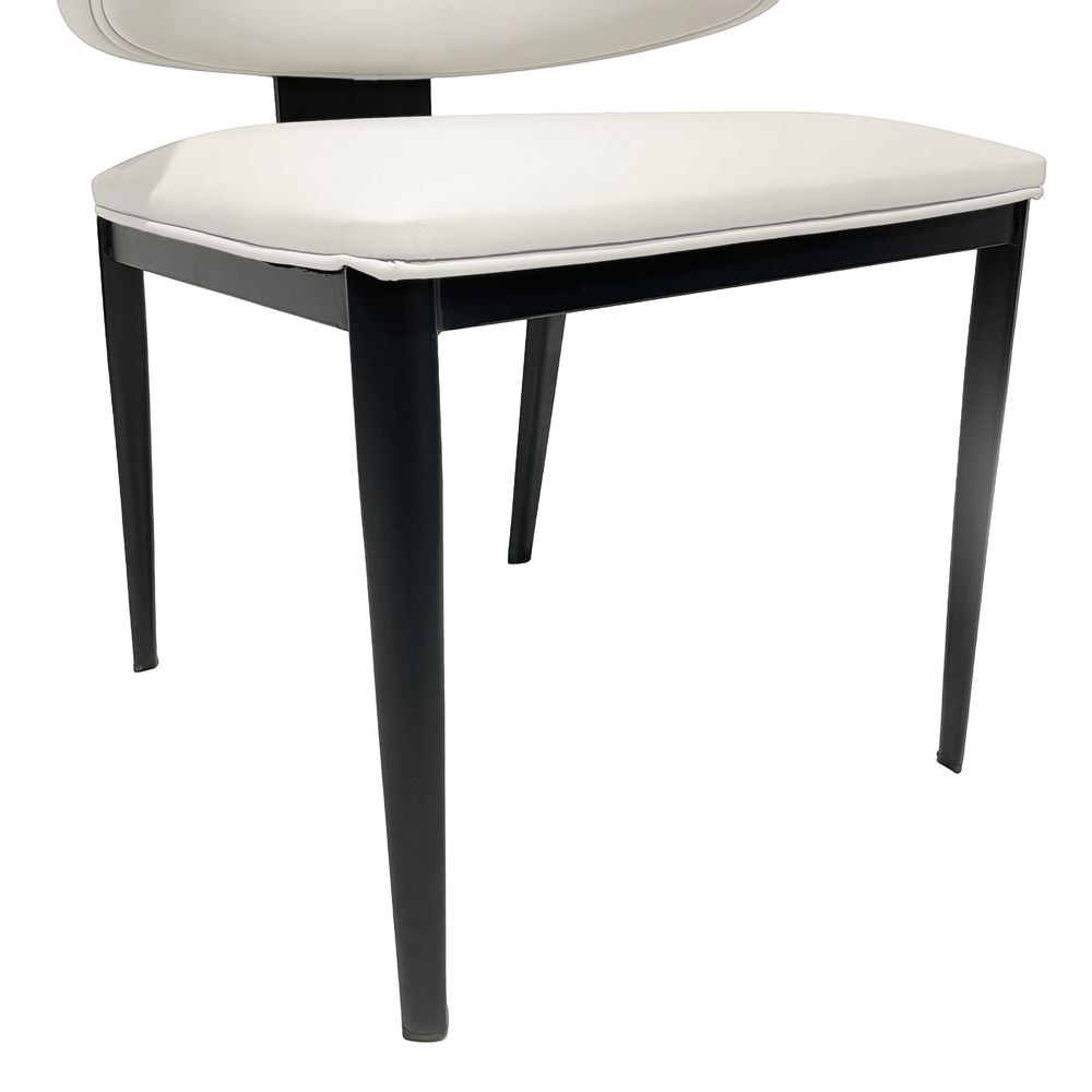 Maple Home Premium Dining Chair Luxurious Artificial Leather Restaurant Chair with Heavy-Duty Metal Frame Ergonomic Design for Homes, Hotels & Cafés(Light Gray) - Image 5