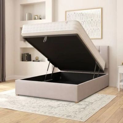 Celestial Premium Hydraulic Bed Frame with Storage 180x190 Fabric King Bed - Image 2