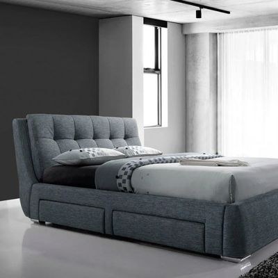 Artisan Fabric Premium Bed Frame with Drawers 120x190 Fabric Single Bed - Image 2