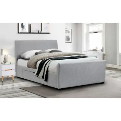 Capri Premium Bed Frame with 2 Drawers 90x190 Fabric Single Bed