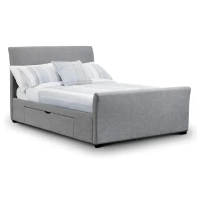 Capri Premium Bed Frame with 2 Drawers 90x190 Fabric Single Bed - Image 2