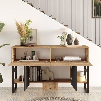 Home Canvas Royal Enter Way table with Storage, Pine - Image 4