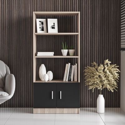 Home Canvas AeroLine Modern Book shelve file cabinet Tall-Oak - Image 2