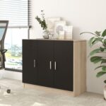 Home Canvas AeroLine Modern Book shelve file cabinet Wide-Oak