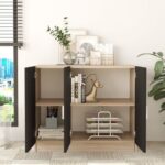 Home Canvas AeroLine Modern Book shelve file cabinet Wide-Oak