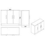 Home Canvas AeroLine Modern Book shelve file cabinet Wide-White