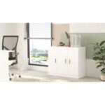 Home Canvas AeroLine Modern Book shelve file cabinet Wide-White