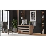 Home Canvas AeroLine Modern Office Desk-Oak