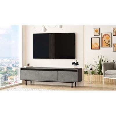Home Canvas Concretea TV Unit – Concrete & Grey Finish | Modern TV Stand | Upto 70 inch TV - Image 3