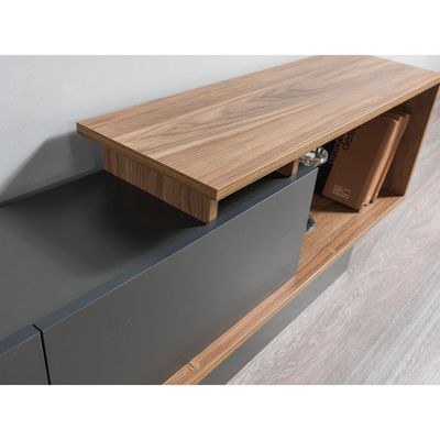 Home Canvas AshLine TV Unit with Wall Shelves | Modern TV Stand | Upto 75 inch TV - Image 3