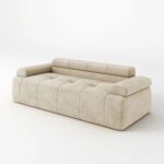 Contemporary Luxury Sofa with Deep Cushioned Seating - 220 - Off White