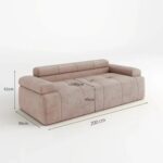 Contemporary Luxury Sofa with Deep Cushioned Seating - 200 - Orange