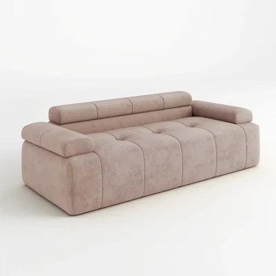 Contemporary Luxury Sofa with Deep Cushioned Seating - 200 - Dusty Pink