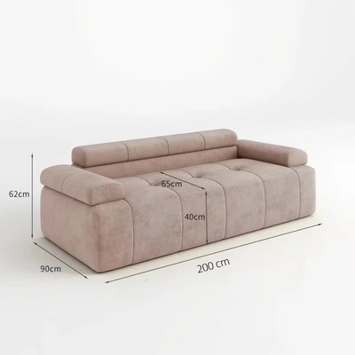 Contemporary Luxury Sofa with Deep Cushioned Seating - 200 - Dusty Pink - Image 2