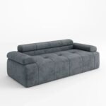Contemporary Luxury Sofa with Deep Cushioned Seating - 220 - Dark Gray