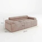 Contemporary Luxury Sofa with Deep Cushioned Seating - 220 - Dark Gray