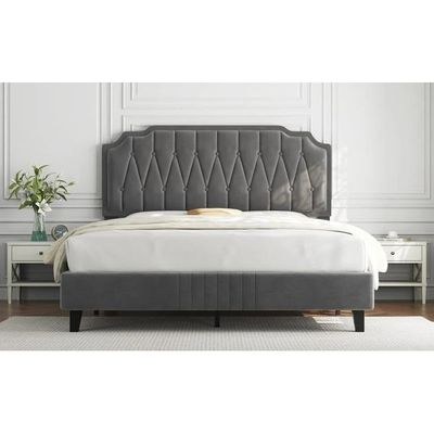 Whisper Premium Upholstered Bed Frame 140x200 Fabric Queen Bed