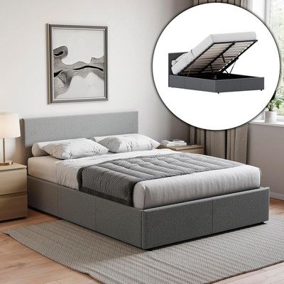 Veronica Premium Bed Frame with Hydraulic Storage 120x190 Fabric Single Bed - Image 2