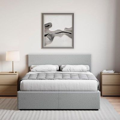 Veronica Premium Bed Frame with Hydraulic Storage 120x200 Fabric Single Bed