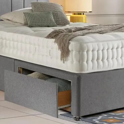 Apex Premium Divan Bed Frame with 2 Storage Drawers 200x200 Fabric Super King Bed - Image 3