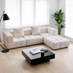 Oversized L Shape Sofa Lazy Modern Living Room Sofa Lounge - Off-White