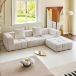 Oversized L Shape Sofa Lazy Modern Living Room Sofa Lounge - Off-White